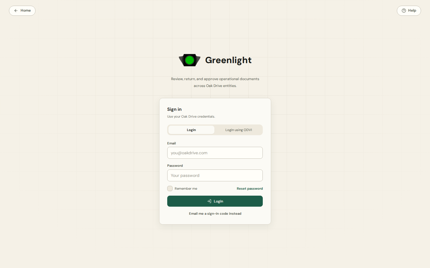Sign in screenshot